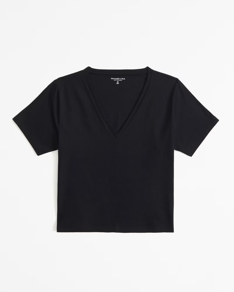 Premium Polished V-Neck Relaxed Tee | Abercrombie & Fitch (US)