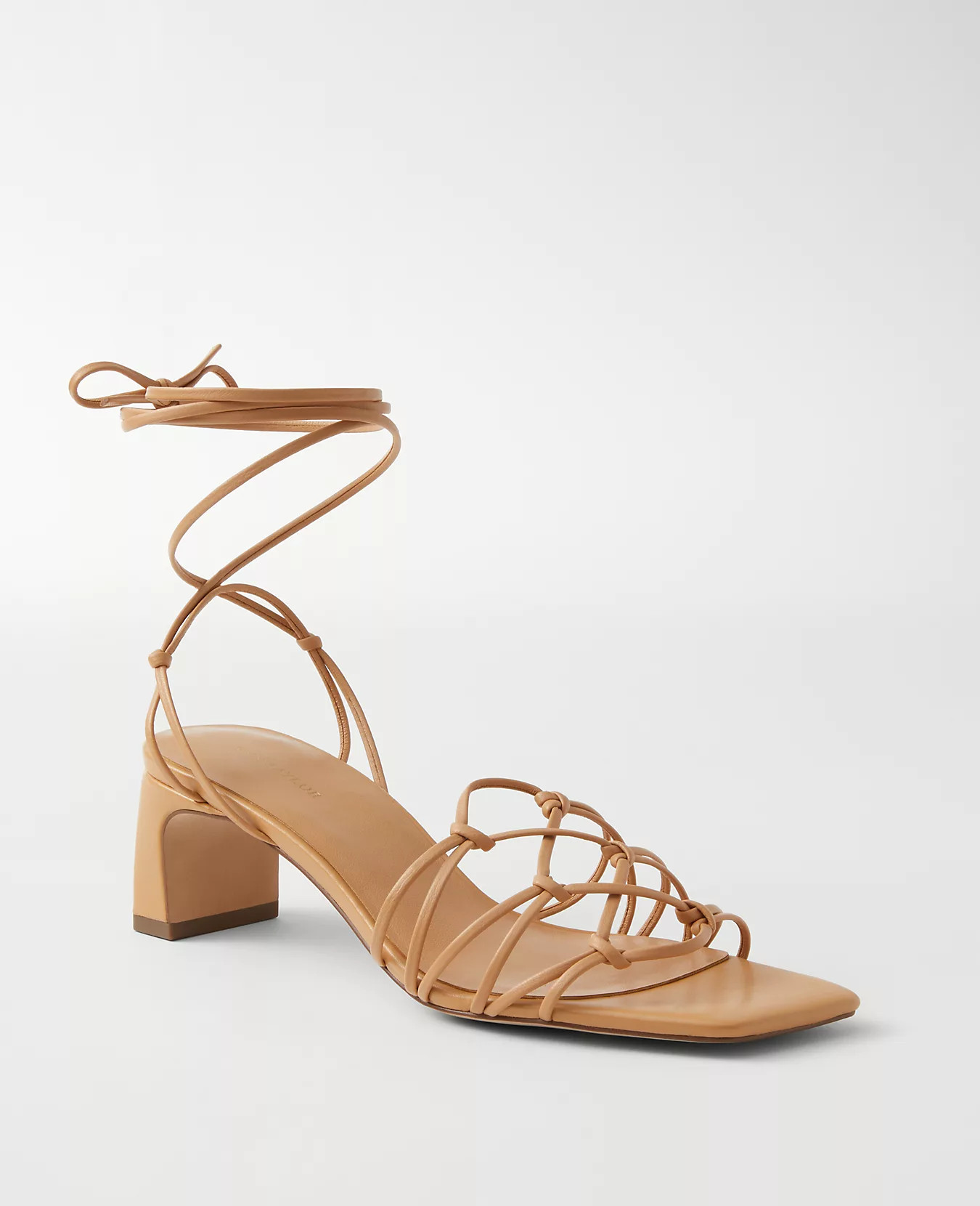 Jasmine Knotted Strappy Kitten Heel Sandals | Ann Taylor | Ann Taylor (US)