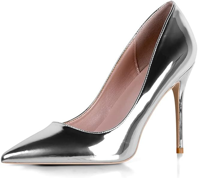 Elisabet Tang High Heels, Womens Pointed Toe Slip on Stilettos Party Wedding Pumps Basic Shoes | Amazon (US)