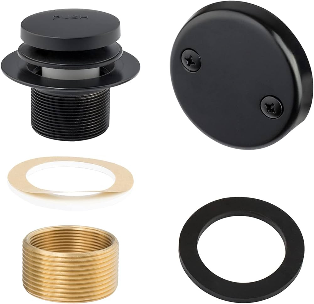Matte Black Tip-Toe Tub Trim Set with Two-Hole Overflow Faceplate and No Plumber’s Gasket, Repl... | Amazon (US)