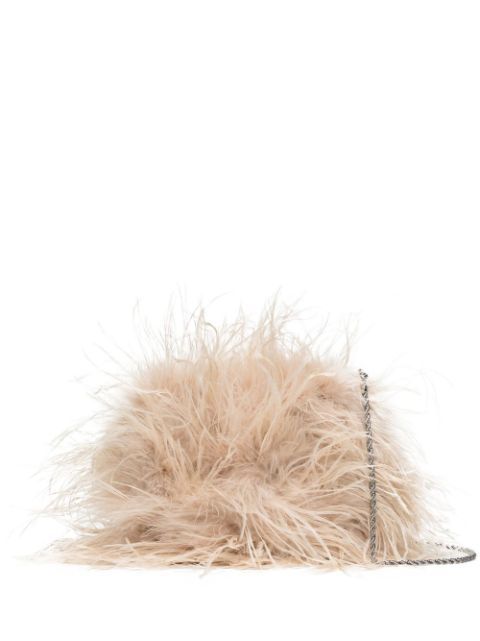 Zahara feather clutch bag | Farfetch Global