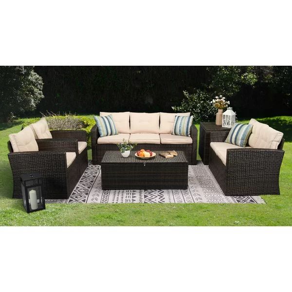 Brindille 6 Piece Rattan Sofa Seating Group with Cushions | Wayfair North America