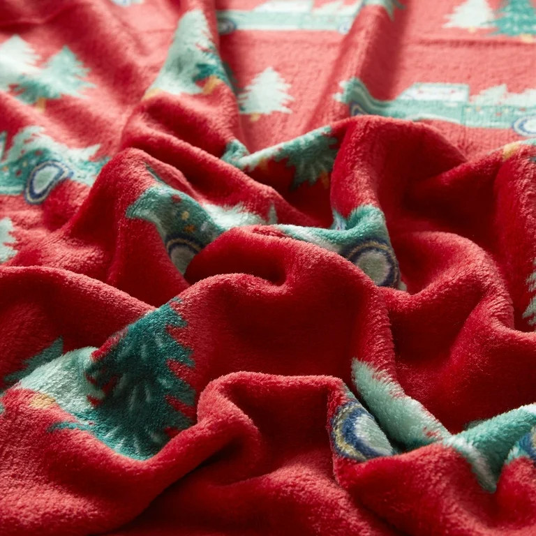 Holiday Time Cozy Christmas Plush Trucks Throw Blanket, Standard Size, All Ages - Walmart.com | Walmart (US)