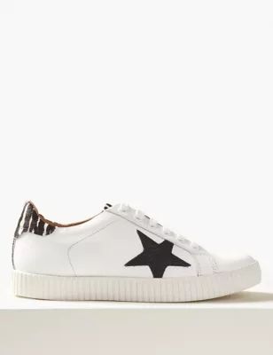 Wide Fit Leather Star Trainers | M&S Collection | M&S | Marks & Spencer (UK)