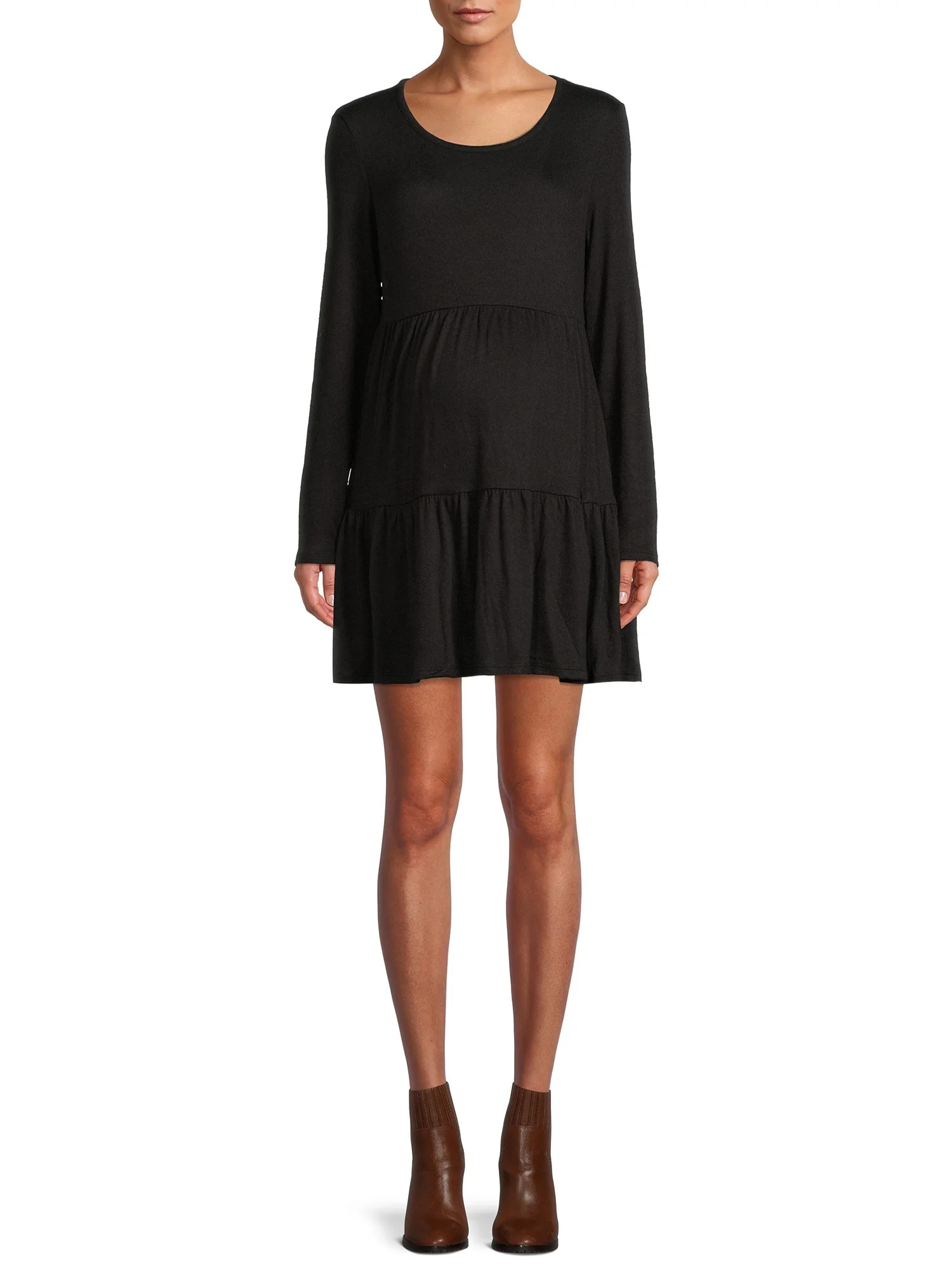 Time and Tru Women's Maternity Knit Babydoll Dress | Walmart (US)