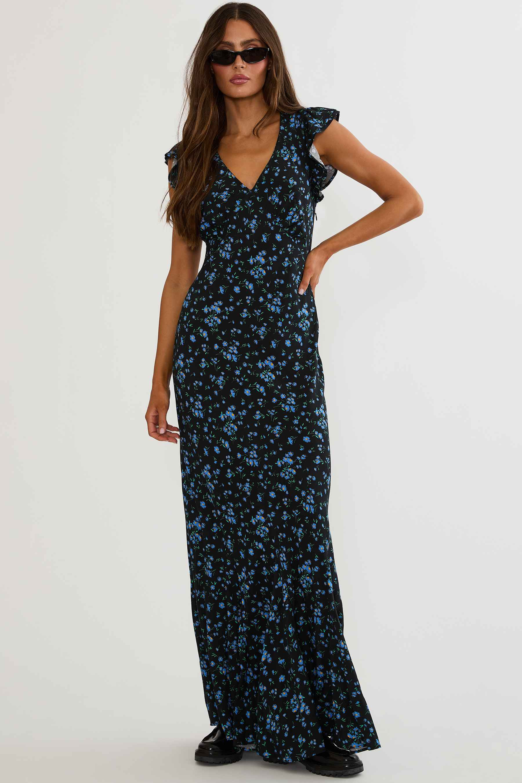 Elodie Dress Wild Bluebell | Floral Maxi Dress | Beach Riot | Beach Riot