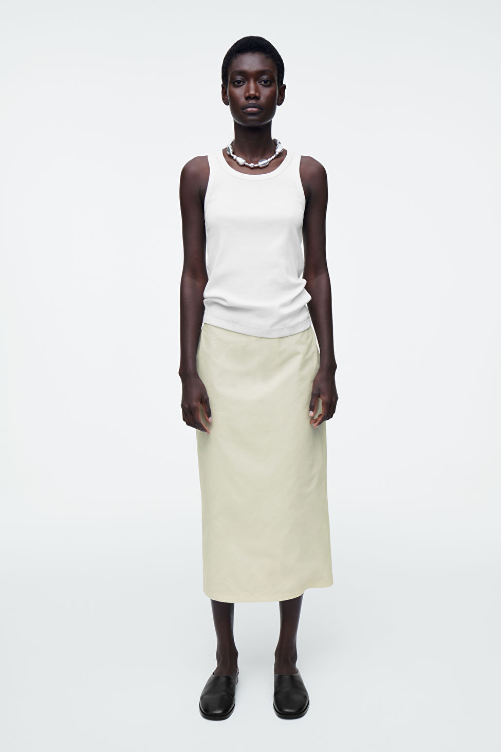 COTTON DRAWSTRING MIDI SKIRT | COS (EU)