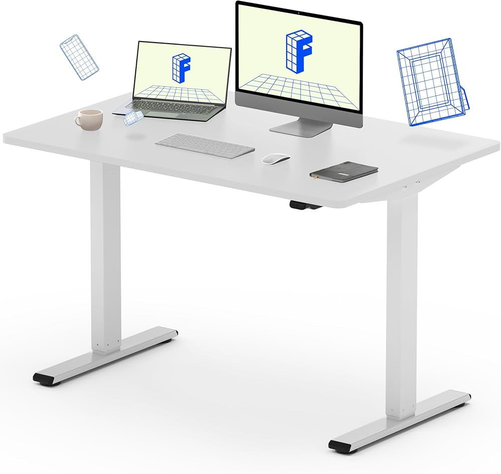 FLEXISPOT Electric Standing Desk White Whole Piece 48 x 30 Inch Desktop Adjustable Height Desk Ho... | Amazon (US)