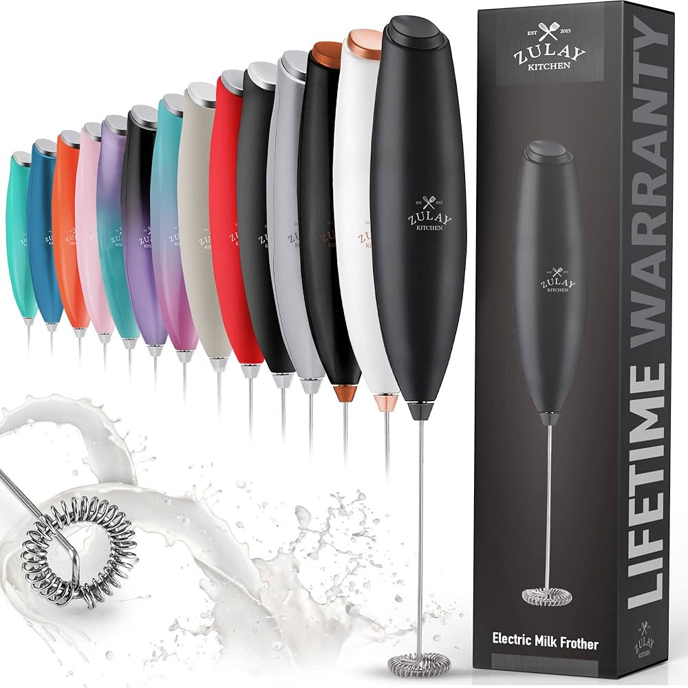 Zulay Powerful Milk Frother for Coffee with Upgraded Titanium Motor - Handheld Frother Electric W... | Amazon (US)