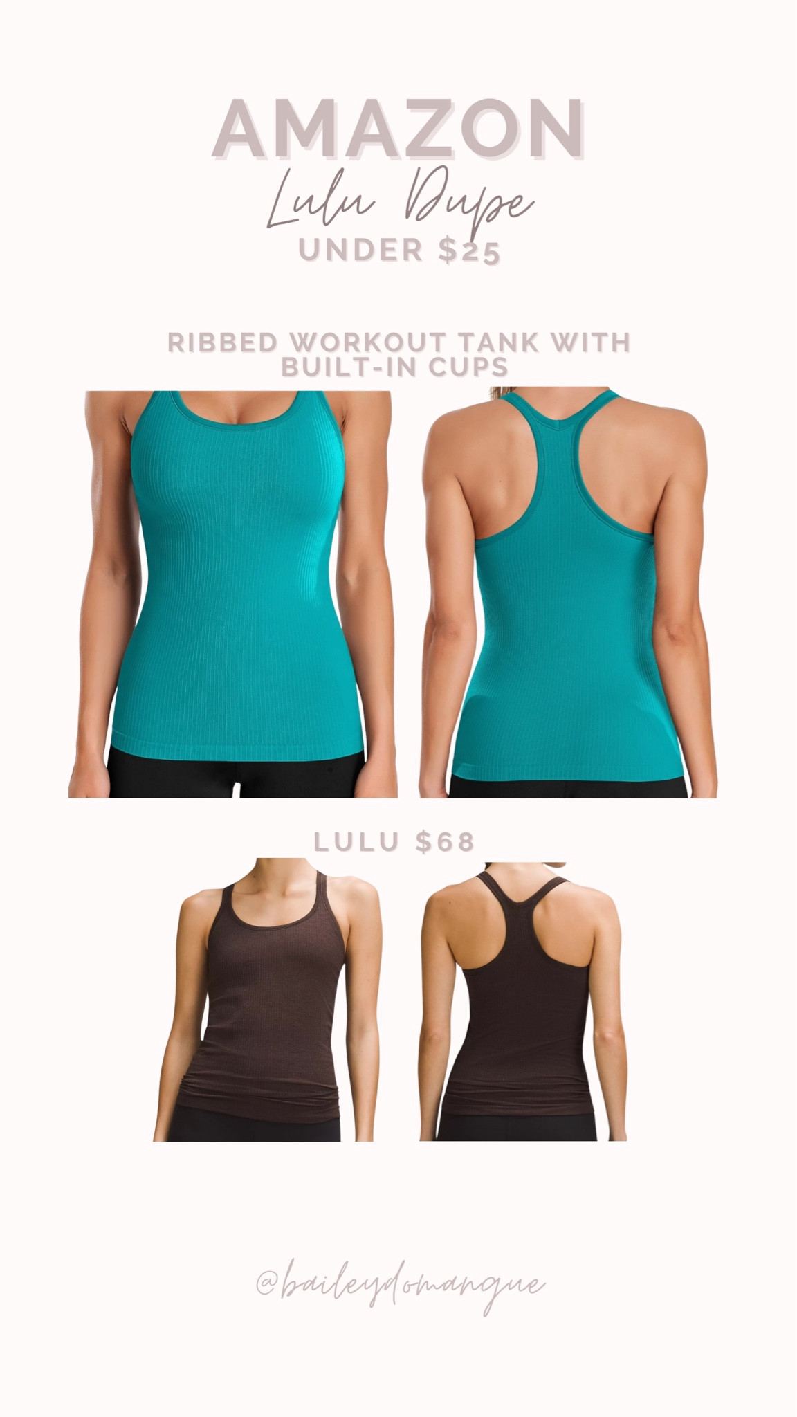 Amazon Lulu Dupe Under $25! 17 color options 👏🏽

Tank: Large (normal size S, sized up)
Leggings: Small (better for athleisure, thin)  

#LTKfitness #LTKfindsunder50