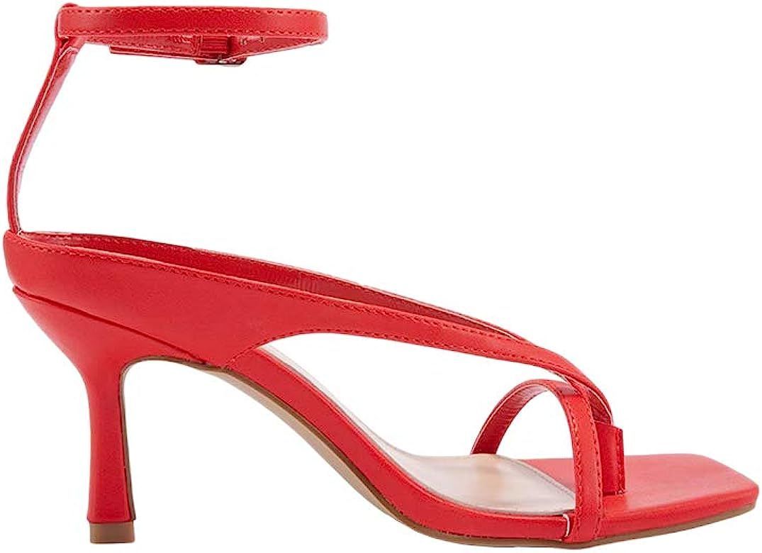 VETASTE Women's Toe-thong Heeled Sandals Ankle Strap Stiletto Heel Party Dress Shoes | Amazon (US)