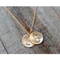 Mom Necklace / Childrens Initial Necklace / Gold Disc Initial Necklace / Push Present / Mommy Jewelry / Kids Name Disc Necklace / Grandma | Etsy (US)