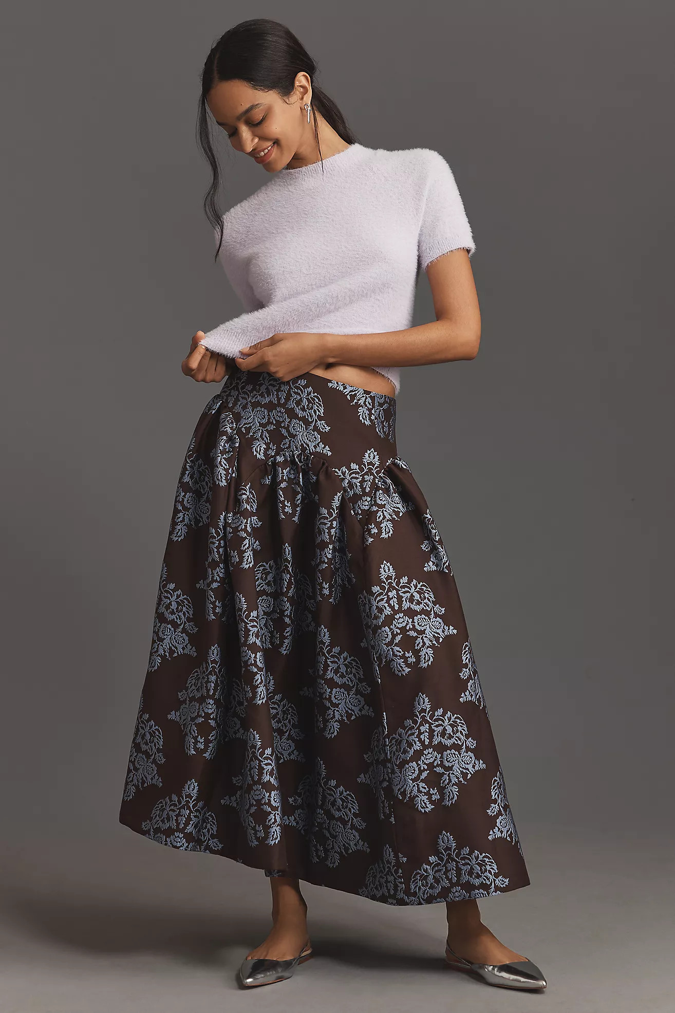 By Anthropologie Brocade Midi Skirt | Anthropologie (US)