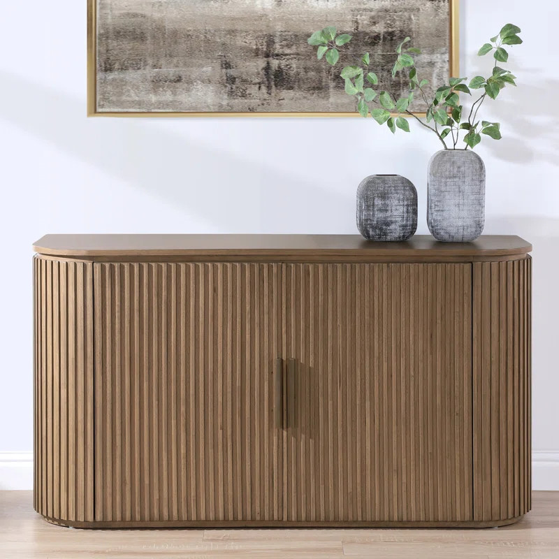 Alakai 60'' Wide Solid Wood Oak Sideboard, Storage Server | Wayfair North America