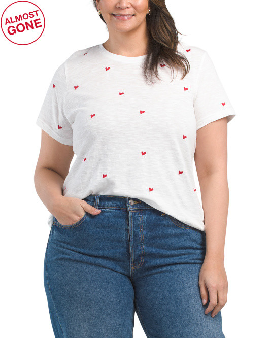 Plus Heart Embroidery Shirt | TJ Maxx