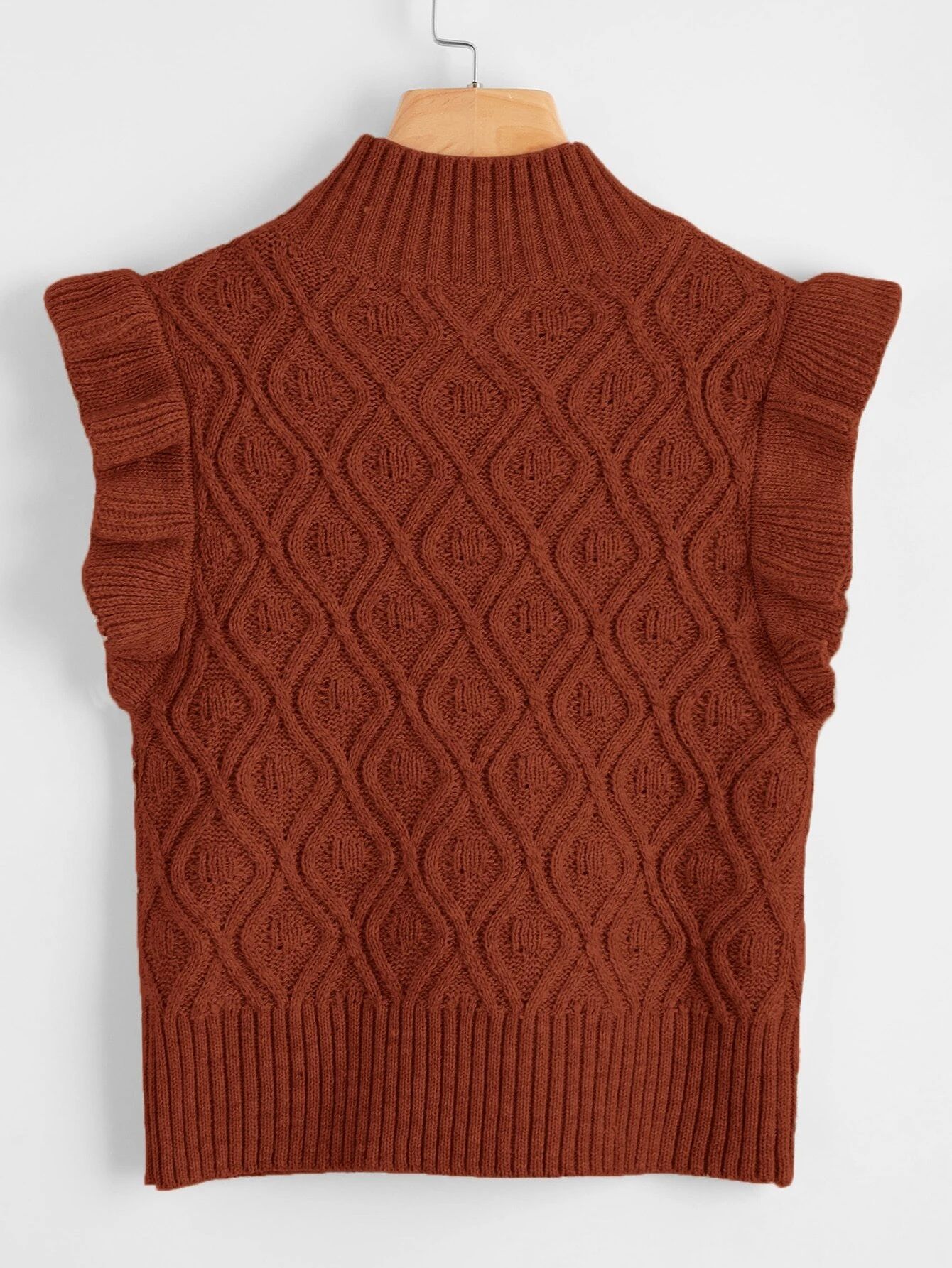 Ruffle Armhole Solid Sweater Vest | SHEIN