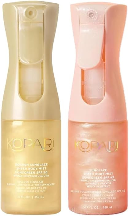 Kopari Golden Sunglaze Sheer Body Mist Sunscreen SPF 50 & Rose Gold Sunglaze Sheer Body Mist Suns... | Amazon (US)
