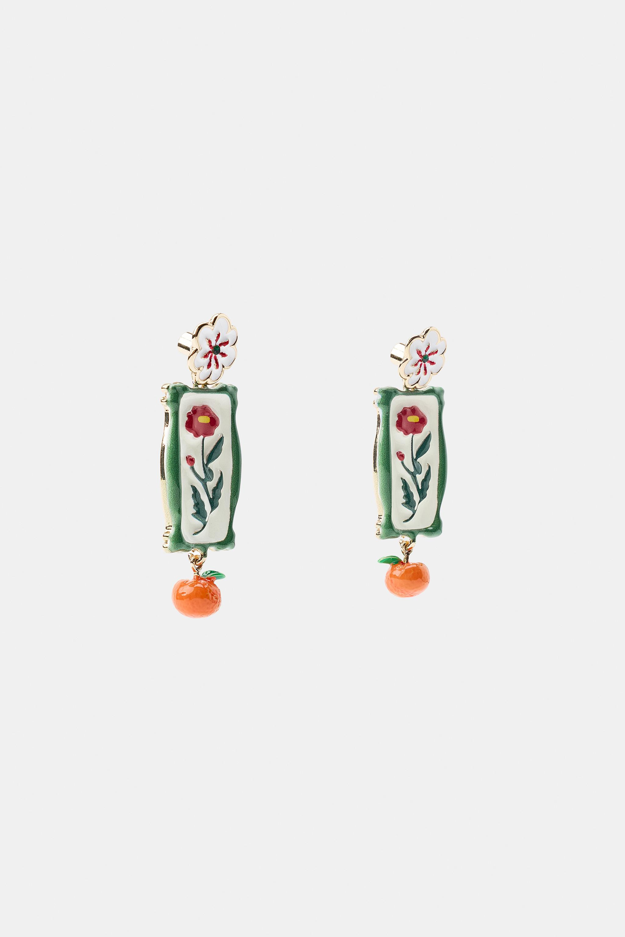 RESIN FLOWER EARRINGS | Zara US