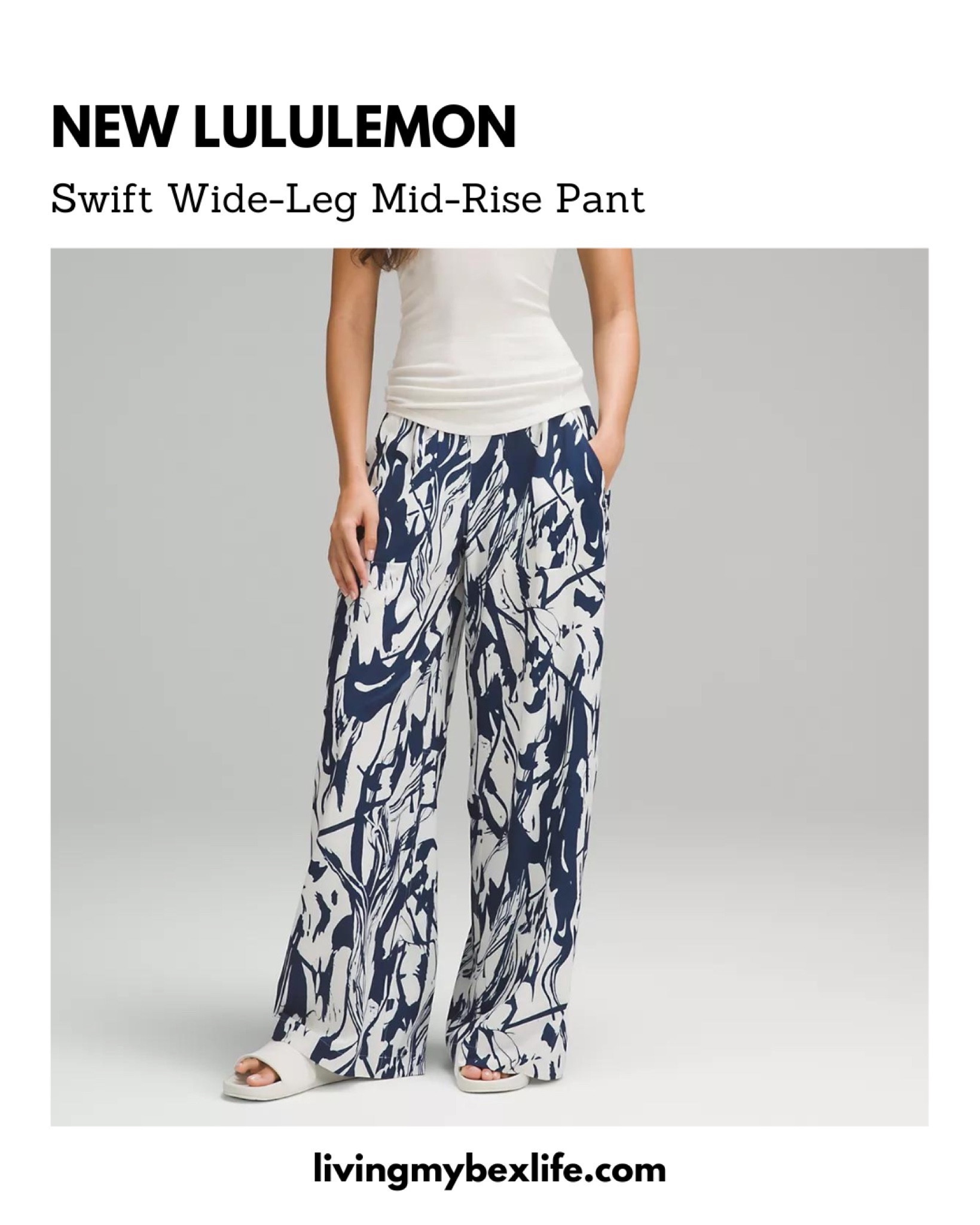 New lululemon Swift Wide-Leg Mid-Rise Pant. This lightweight pant is available in 6 colors, including this bold blue and white pattern. 

I’d you’re a fan of the old-school lululemon Noir Pant, you’ll love this updated version! 

lululemon wide leg pant, whimsical mineral blue, fun pant, work pant, resort wear, vintage lululemon, baby shower, vacation outfit, work outfit

#LTKtravel #LTKmidsize #LTKworkwear