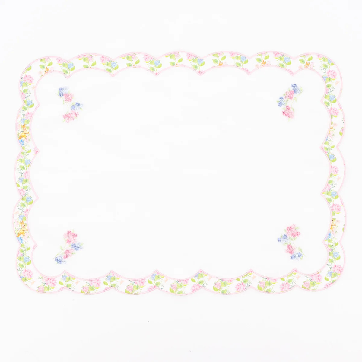 Scalloped Rectangular Placemat - Hydrangea Garden | Dondolo