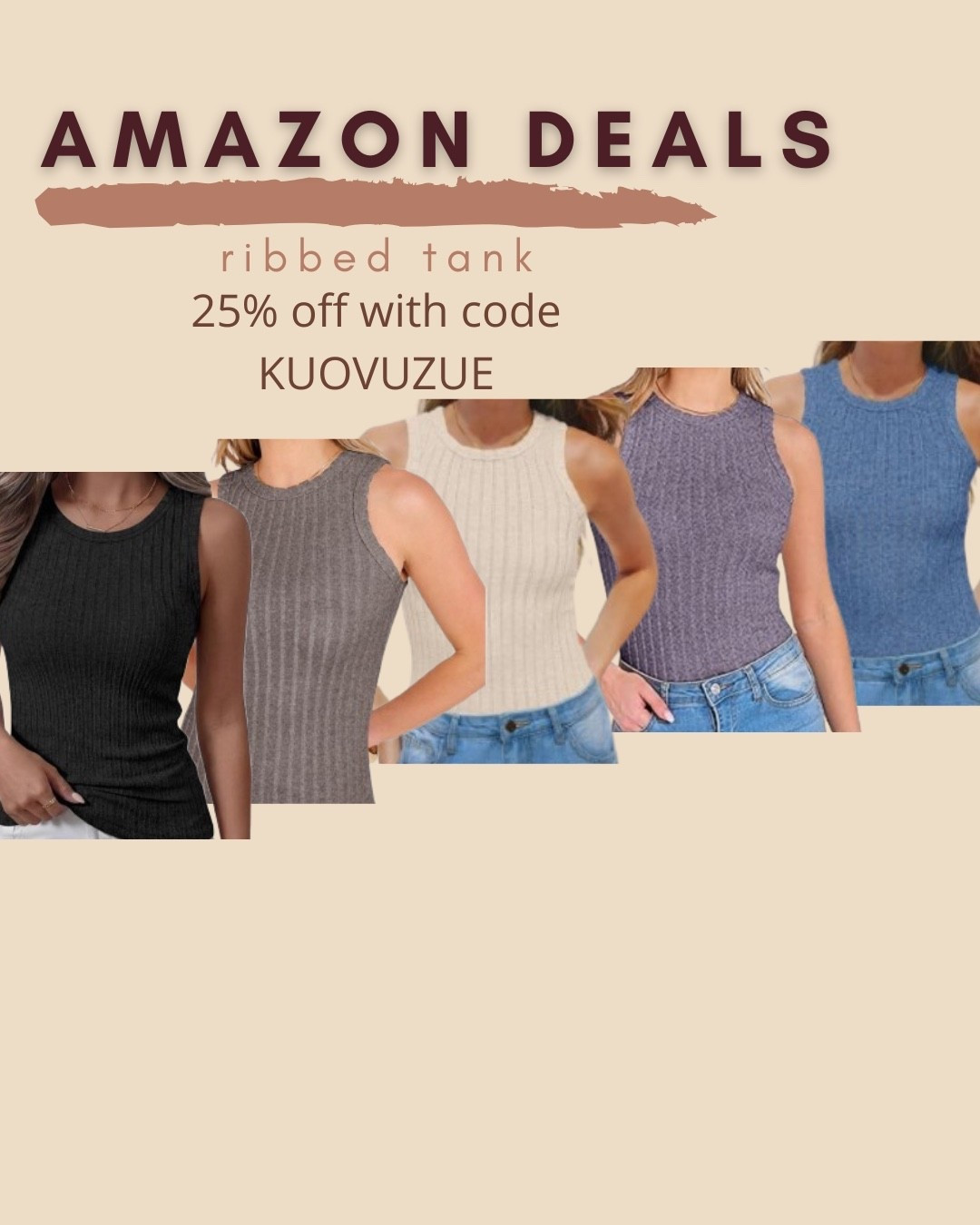 $6 ends 5/12

Amazon fashion
Amazon deals
Ribbed tank
Basic tank
Summer top

#LTKSaleAlert