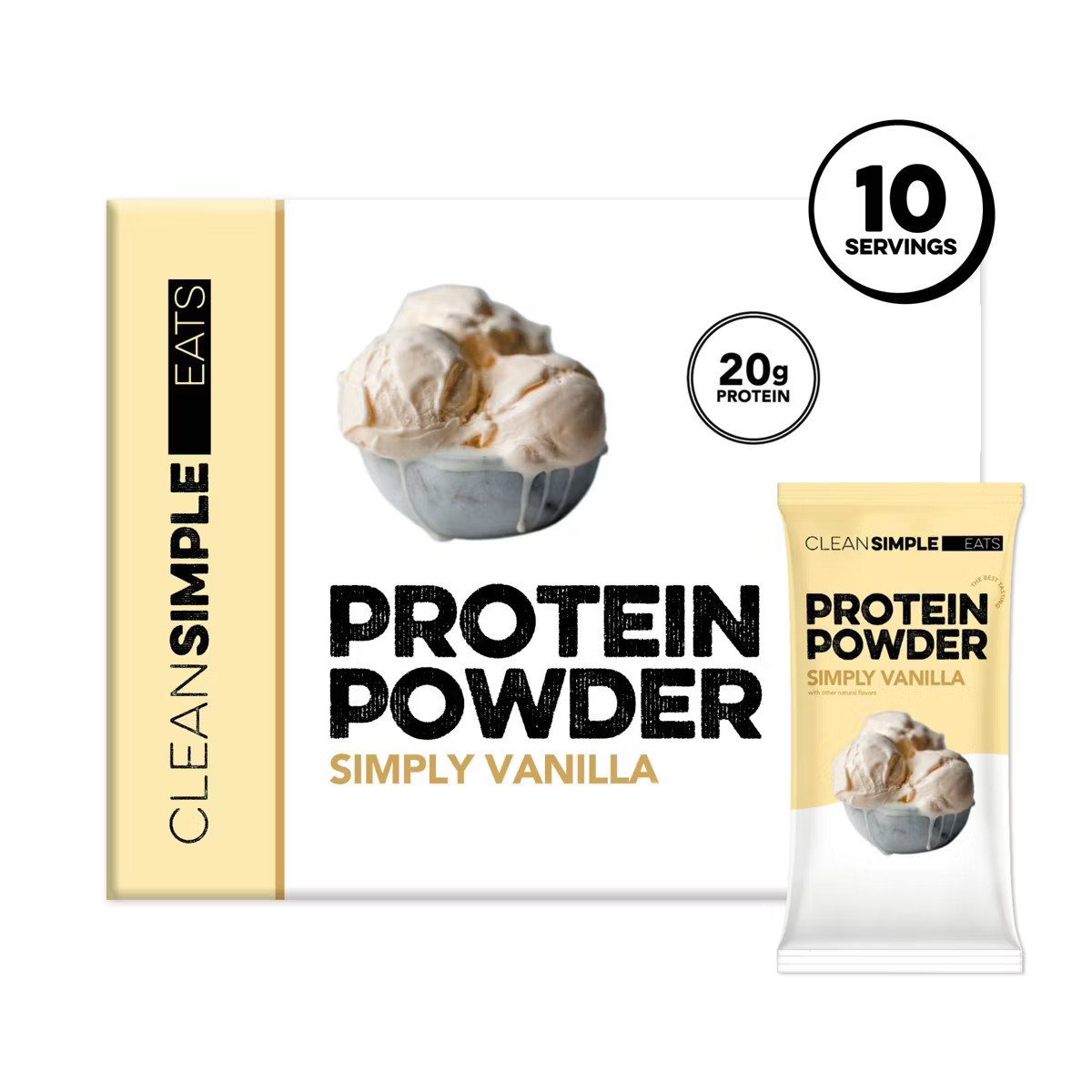 Clean Simple Eats Protein Powder Sticks - Simply Vanilla - Whey Protein Isolate - 11.6oz/10ct | Target