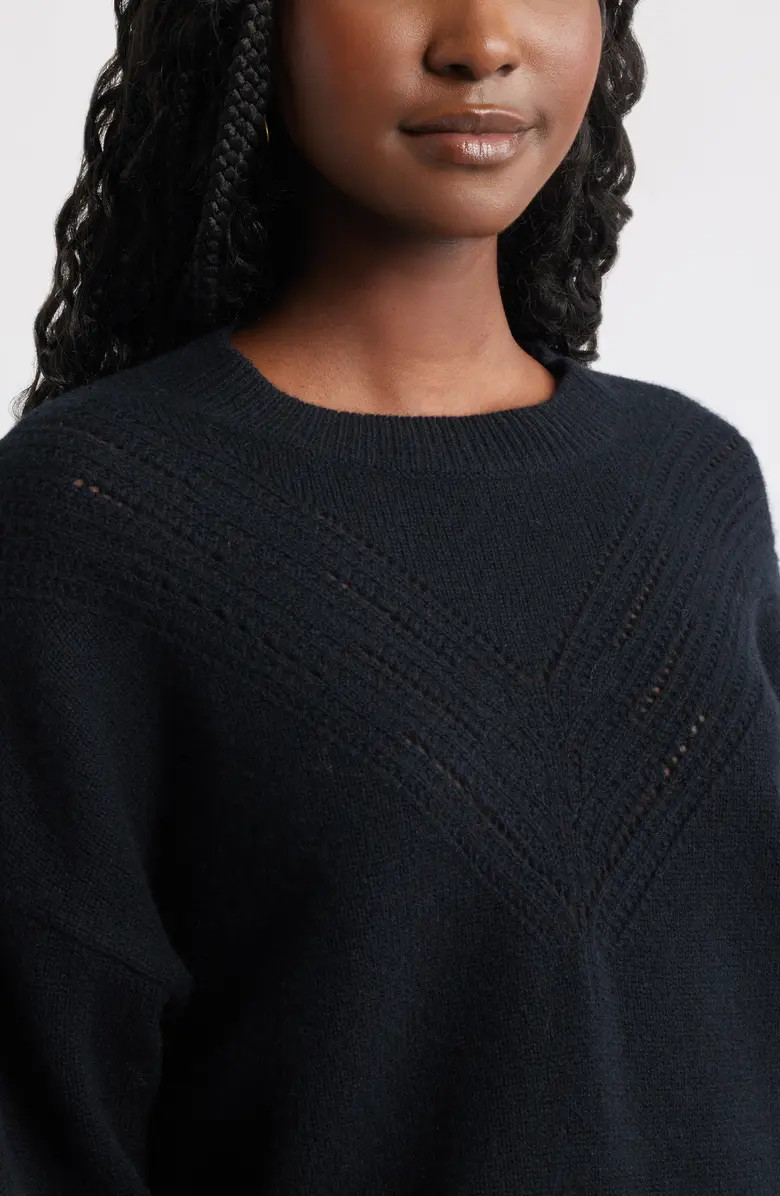 Treasure & Bond Pointelle Wool & Cashmere Sweater | Nordstrom | Nordstrom