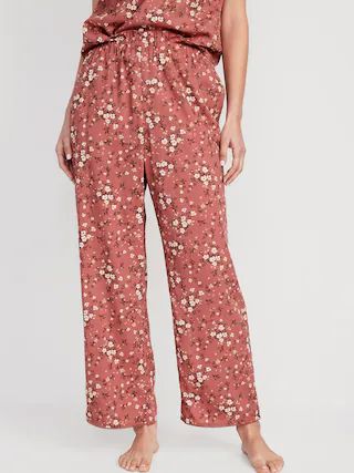 High-Waisted Floral Wide-Leg Pajama Pants for Women | Old Navy (US)