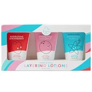 Dabble & Dollop Layering Lotion Set, Hydrating Strawberry, Coconut and Vanilla Scented Lotions fo... | Amazon (US)