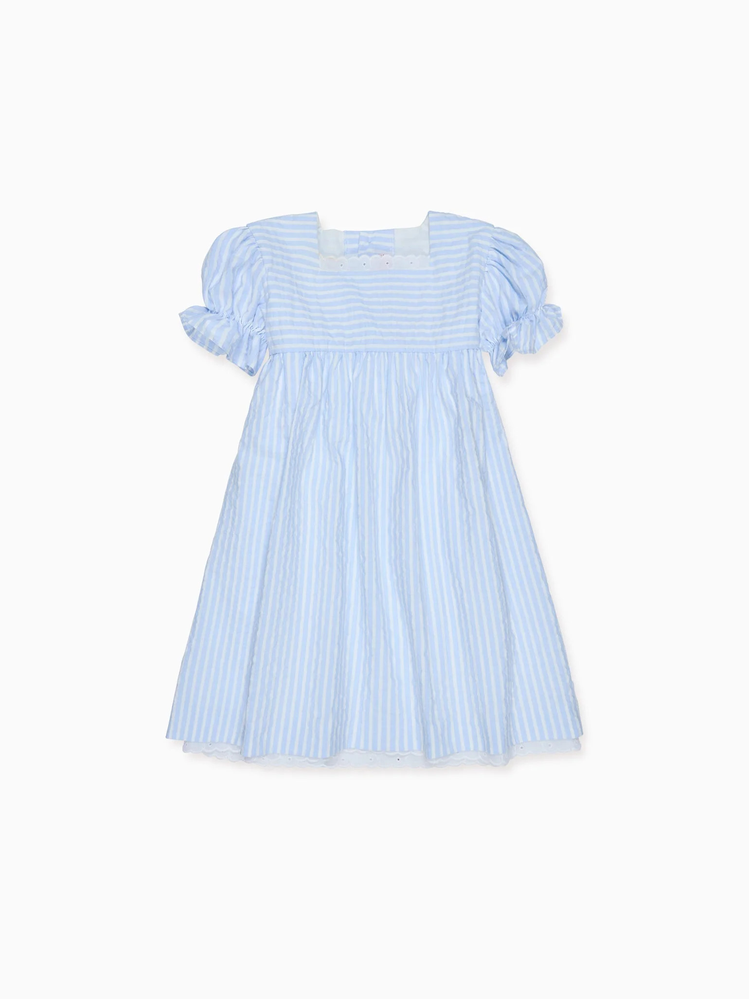 Blue Stripe Zoe Girl Empire Dress | La Coqueta (US)