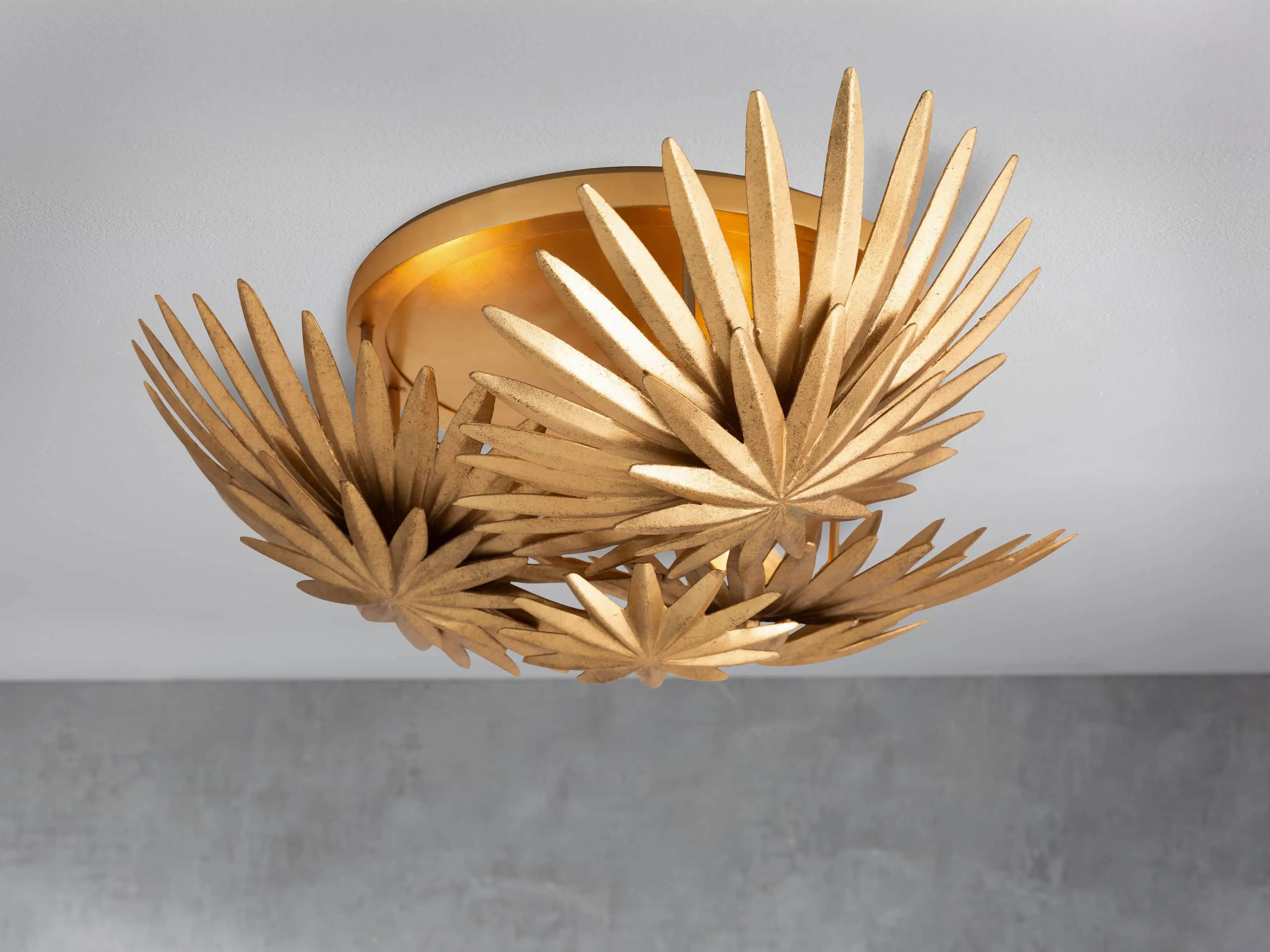 Esme Leaf Flushmount in Gold | Arhaus