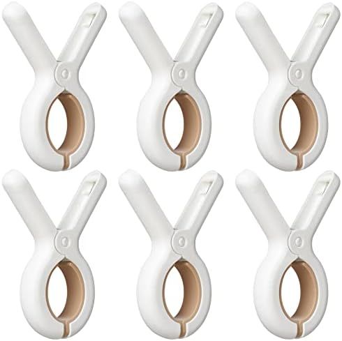 6 Pack Plastic Clothes Pins with Strong Anti-Rust Springs,Heavy Duty Beach Towel Clips,Laundry Cl... | Amazon (US)