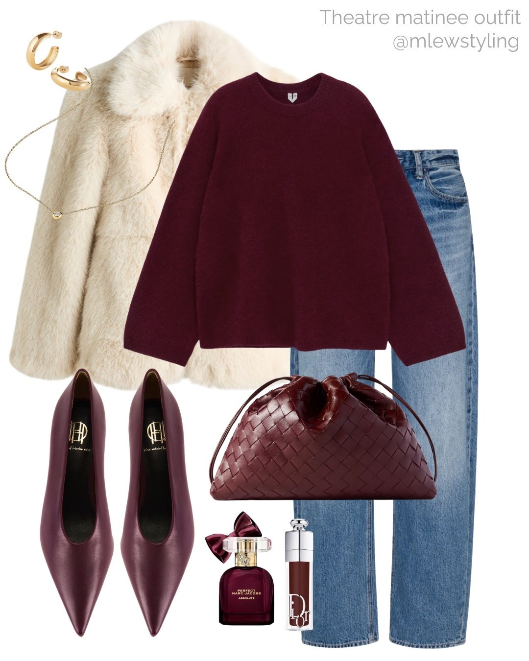 What to wear to a theatre matinee 🤍

Tags: winter outfit, Arket burgundy sweater, faux fur jacket, pistola denim, barrel leg jeans, bottega veneta clutch, Marc Jacob’s perfume, Dior lipgloss, date night outfit, Christmas holiday outfit 

#LTKSeasonal #LTKHoliday #LTKootd