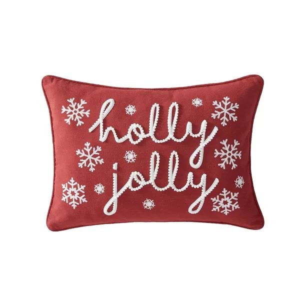 Mainstays Holly Jolly Decorative Throw Pillow, 14”x20 | Walmart (US)