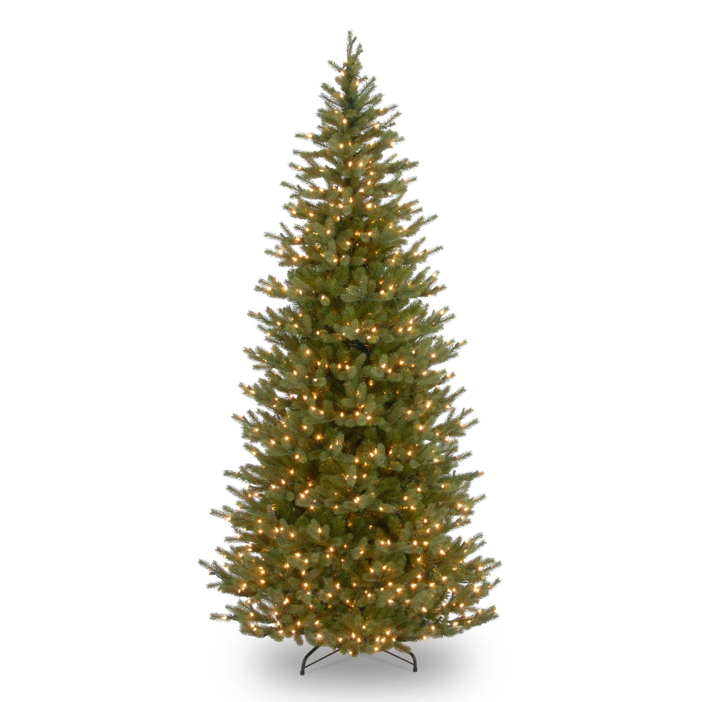 Feel Real Slim 7.5' Green Spruce Christmas Tree with 700 Clear/White Lights | Wayfair Professional