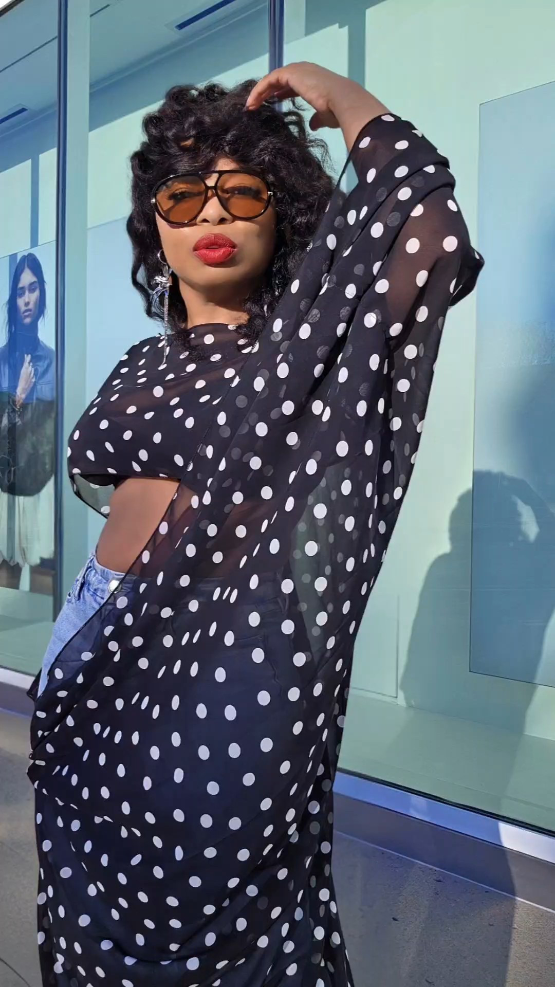 The two options were: 1. Look back at it 2. Play it cool. Either way this Shein polka dot chiffon top is the best $20 I've spent all month. She also would look great on the beach layered over you favorite bikini.

#LTKgrwm #LTKSwim #LTKootd