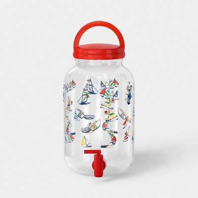 4.5qt Plastic Sail Boat Print Beverage Dispenser with Handle - Room Essentials™ | Target