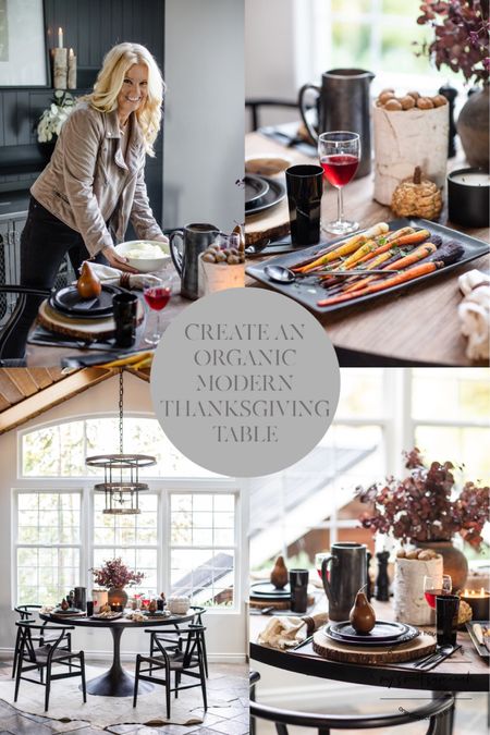 Designer tips for creating an organic modern table setting this Thanksgiving! 

This layered earthy look is perfect for this cozy family holiday. Shop everything here to create this at your own home! 🦃

#LTKHoliday #LTKhome #LTKSeasonal