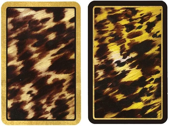 Caspari Tortoise Shell Bridge Sized Playing Cards - 2 Decks Included,Multicolor,Regular Type | Amazon (US)