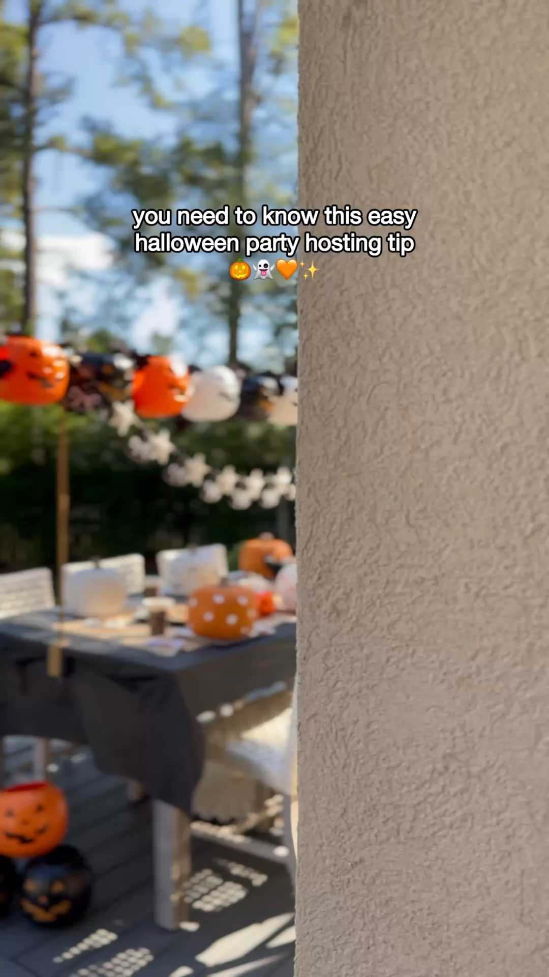I made the pumpkin arch easily by cutting holes in the sides of the pumpkin buckets with a hole saw attached to my drill.