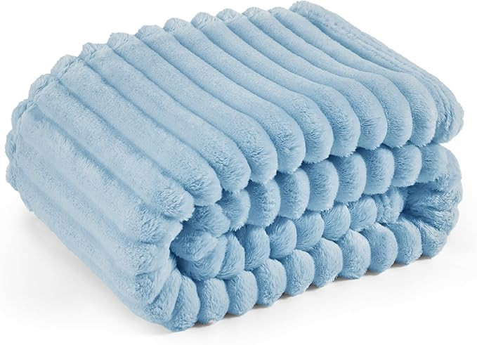 Bedsure Blue Fleece Blanket for Couch - GentleSoft Cozy Soft Blankets for Women, Cute Small Throw... | Amazon (US)