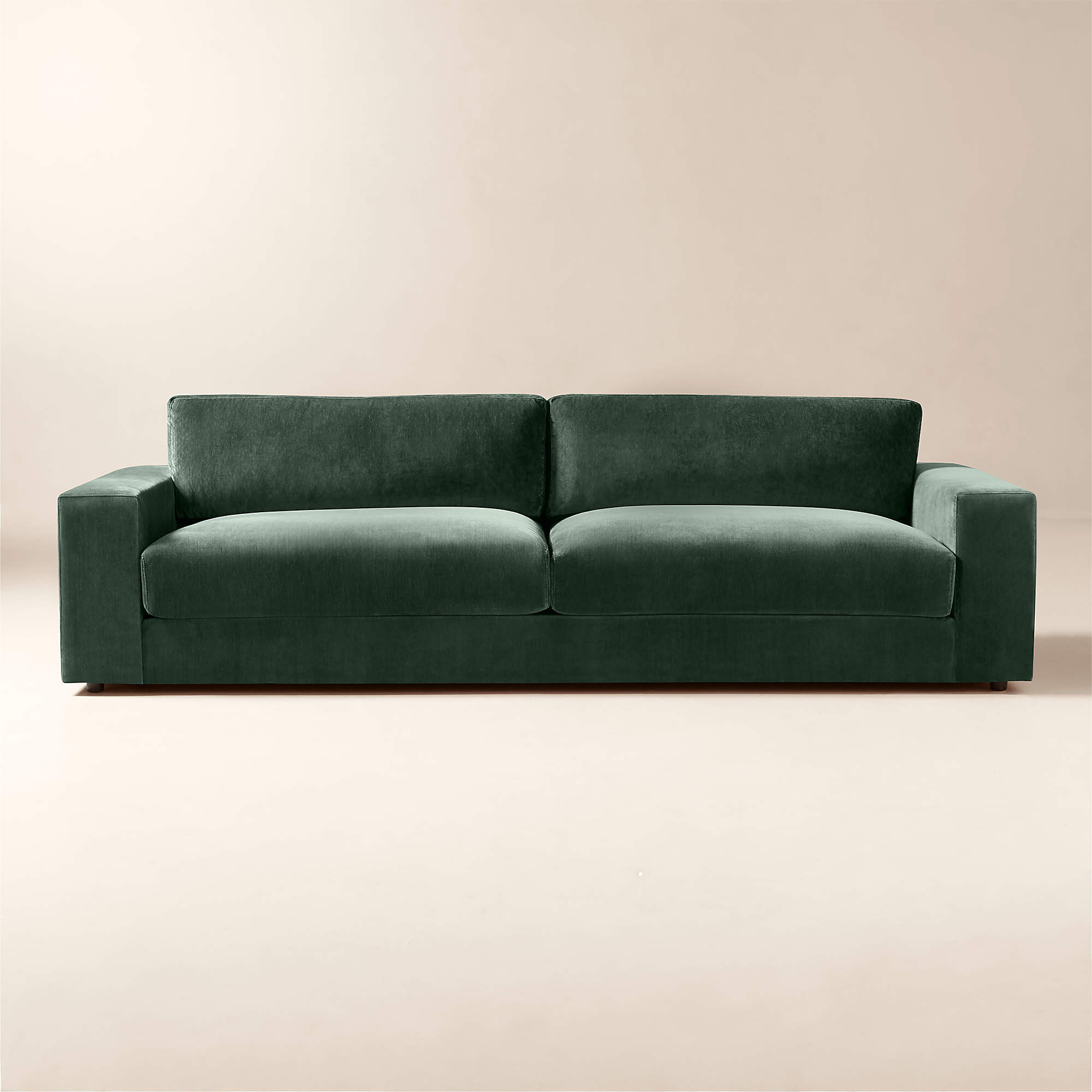 Berkeley 106" Jade Performance Velvet Sofa + Reviews | CB2 | CB2