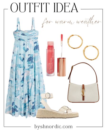 These blue dress, neutral sandals, handbag, and hoop earrings are the perfect outfit for warm days!

#summerclothes #vacationstyle #ukfashion #beautypicks

#LTKbeauty #LTKFind #LTKstyletip