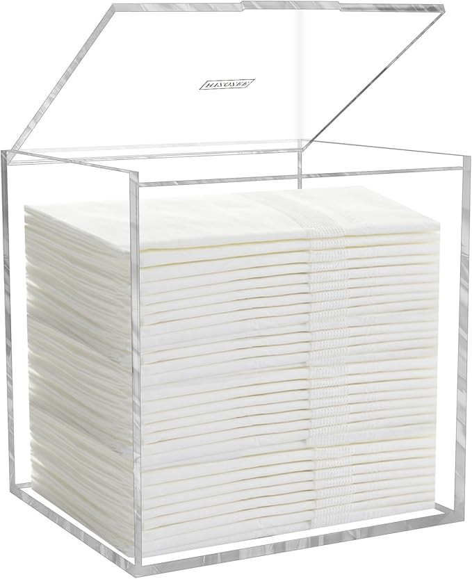 Disposable Facial Towel Storage Box, Acrylic Box for Clean Towels XL (NOT Included), Acrylic Disp... | Amazon (US)