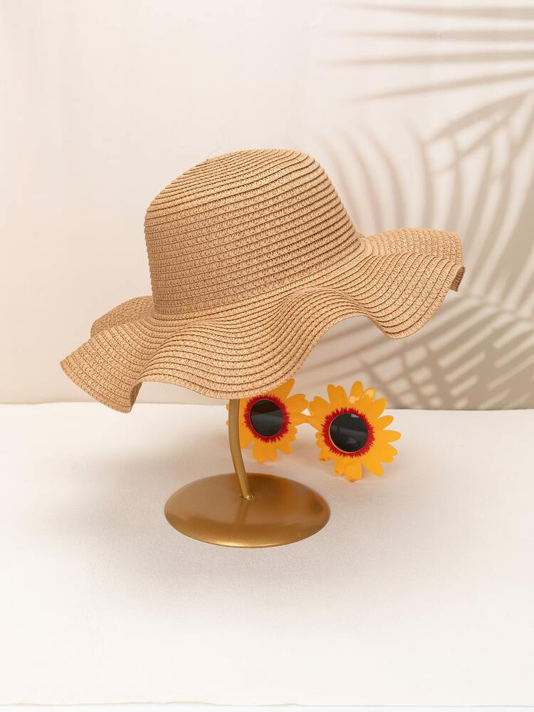 Toddler Kids Solid Straw Hat | SHEIN
