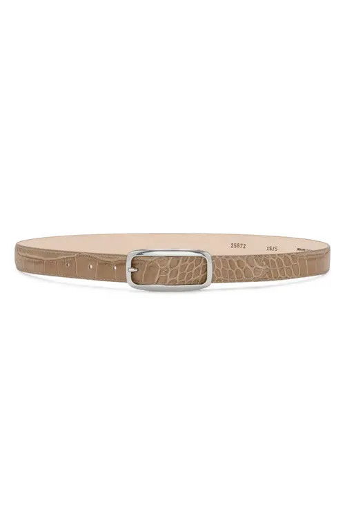 AUREUM No. 19 Leather Belt in Etoupe Croc/Silver at Nordstrom, Size Medium | Nordstrom