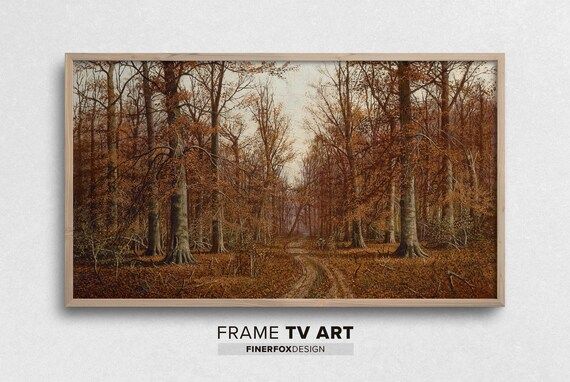 Samsung Frame TV Art  Vintage Autumn Fall Brown Leaves Forest - Etsy | Etsy (US)