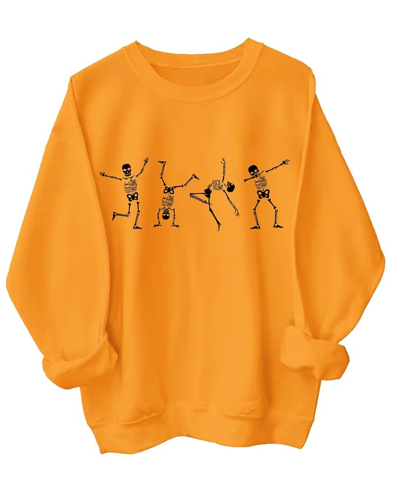 Slightly Subtle Skeleton Hoodie Dancing Skeleton Sweatshirt Halloween Sweatshirt | Amazon (US)