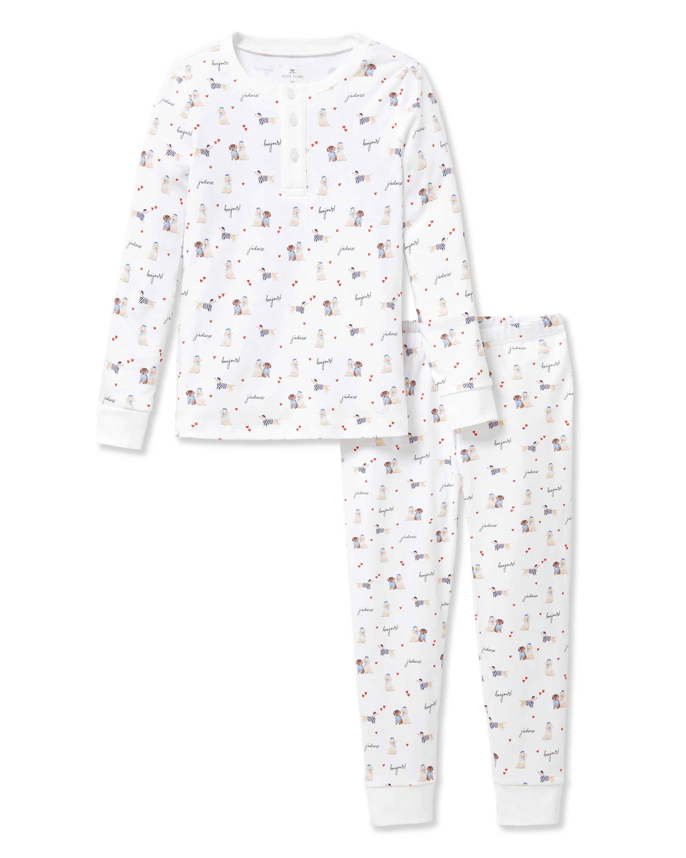 Kid's Pima Snug Fit Pajama Set in Le Woof | Petite Plume