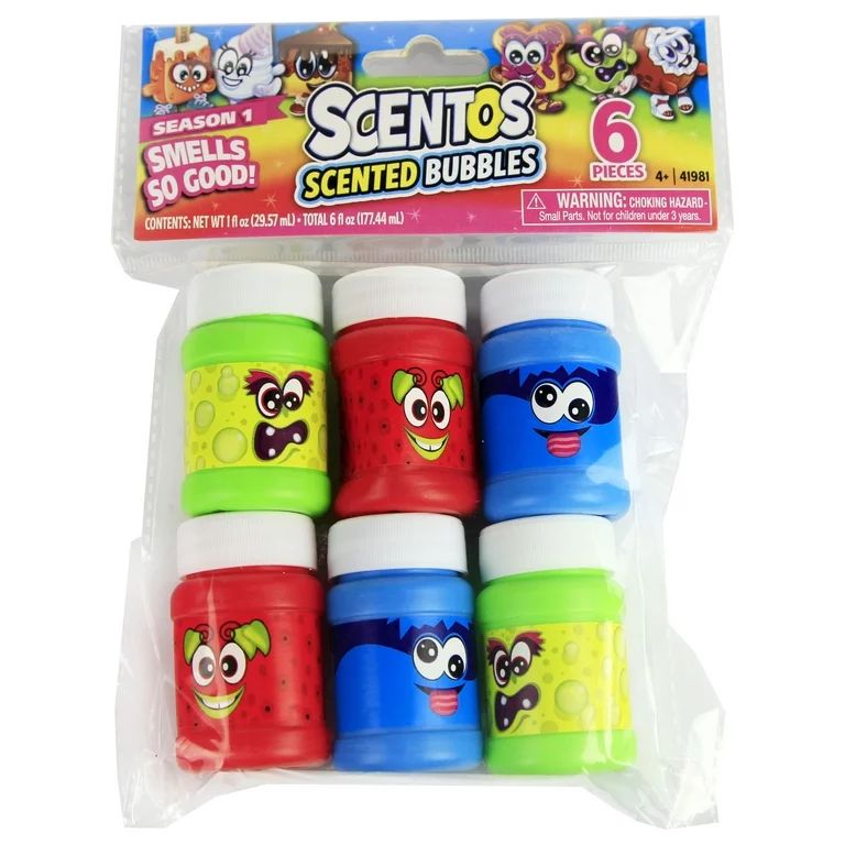 Scentos Scented Bubbles Multi-Color Party Favors, 6 Count, Birthday | Walmart (US)